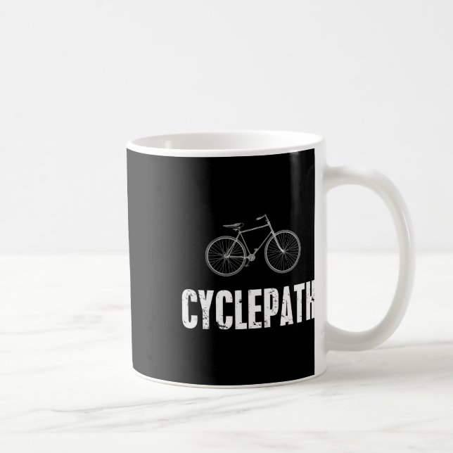 Cycle-path Funny Cycling Mountain Biking Cyclists  Coffee Mug (Right)