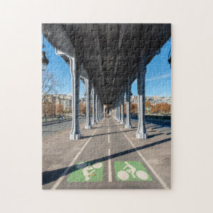 Cycle Path on the pont Bir-Hakeim - Paris, France Jigsaw Puzzle