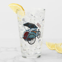 Cycle rickshaw cartoon illustration
