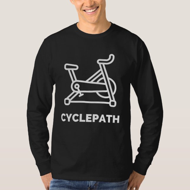 Cyclepath Stationary Bike Spinning Class Cycling W T-Shirt (Front)
