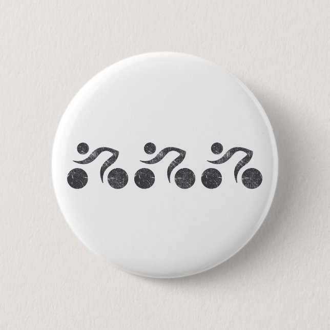 Cyclers in Grey 6 Cm Round Badge (Front)