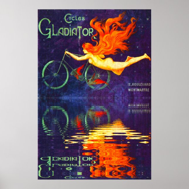 Cycles Gladiator Reflection in Time French Cycling Poster (Front)