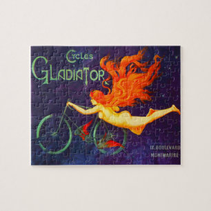 Cycles Gladiator Vintage French Cycling Ad Poster Jigsaw Puzzle