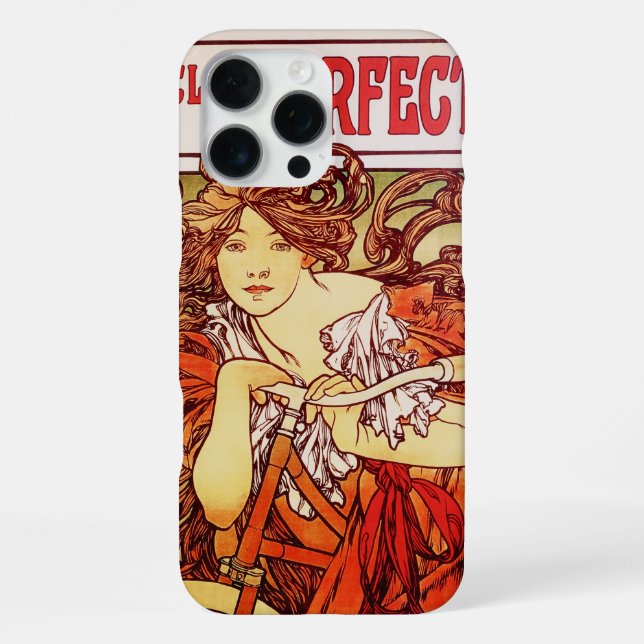 Cycles Perfecta by Alphonse Mucha iPhone Case (Back)