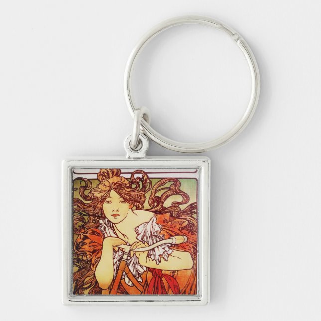 Cycles Perfecta by Alphonse Mucha Key Ring (Front)