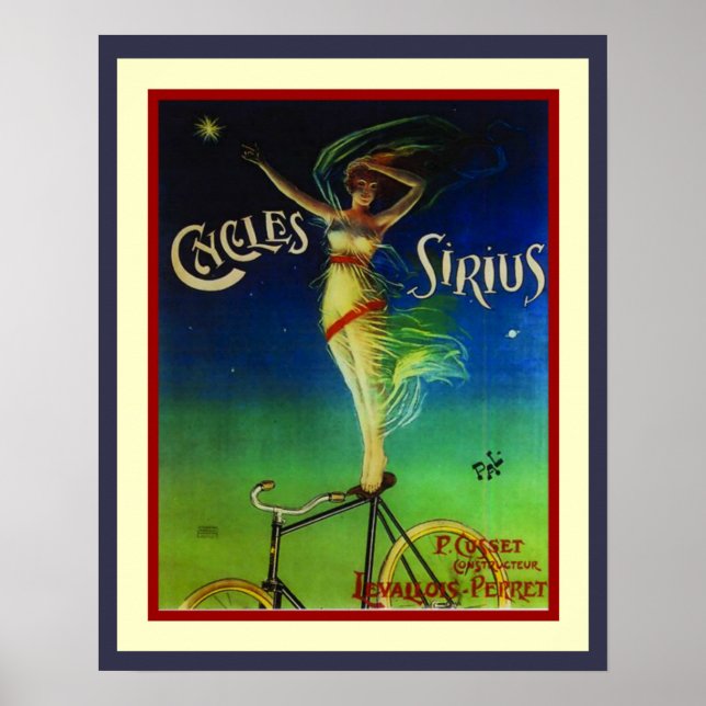 Cycles Sirius Art Nouveau Poster 16 x 20 (Front)