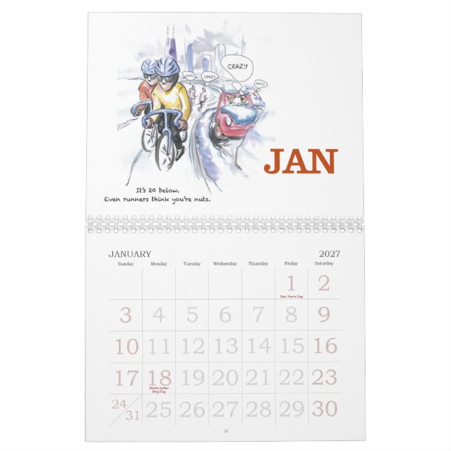 Cycling 2013 - Calendar for Cyclists (Jan 2027)