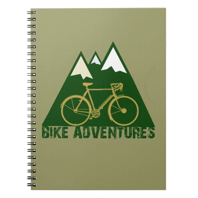 cycling adventure - bikes spiral notebook (Front)