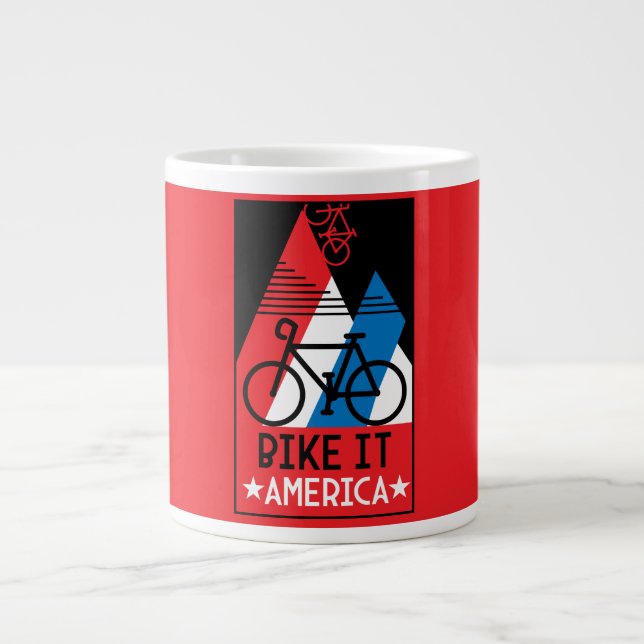 Cycling America Large Coffee Mug (Front)