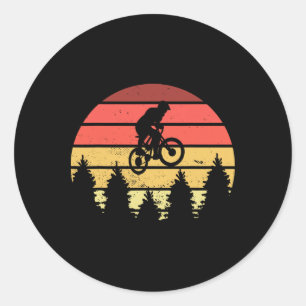 Cycling And Mountain Biking, Full Mountain Bike, B Classic Round Sticker