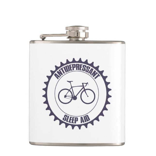 Cycling Antidepressant, Sleep Aid Hip Flask (Front)
