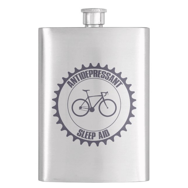 Cycling Antidepressant, Sleep Aid Hip Flask (Front)