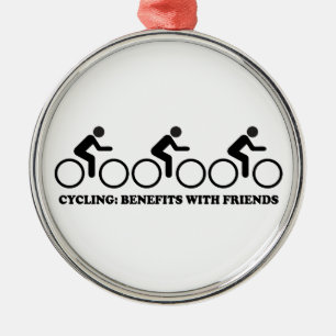 Cycling Benefits With Friends Metal Tree Decoration