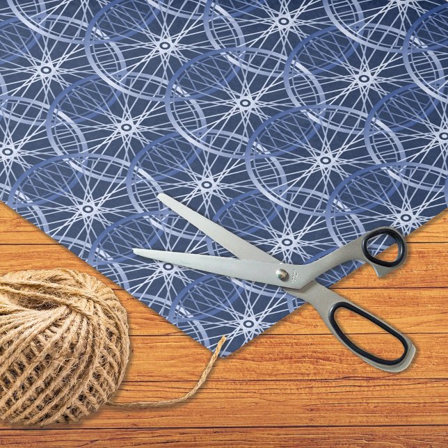 Cycling bicycle wheels blue pattern tissue paper (Creator Uploaded)
