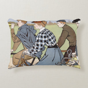 Cycling, Bicycles, Van Caspel Decorative Cushion