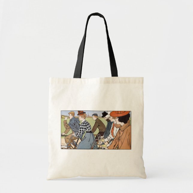 Cycling, Bicycles, Van Caspel Tote Bag (Front)