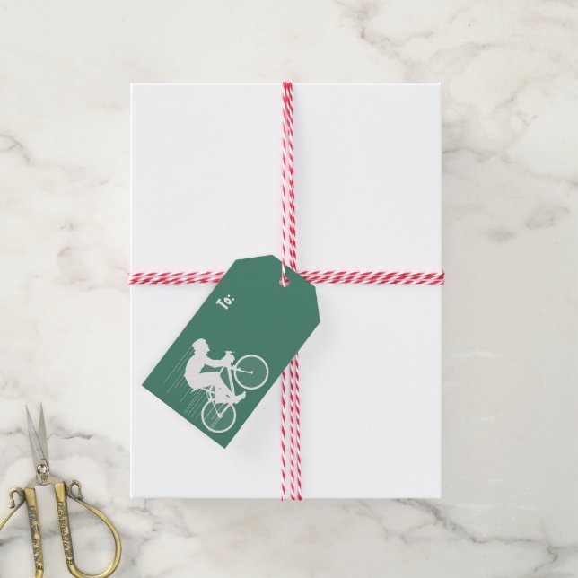 Cycling Bicycling Design Gift Tags (With Twine)