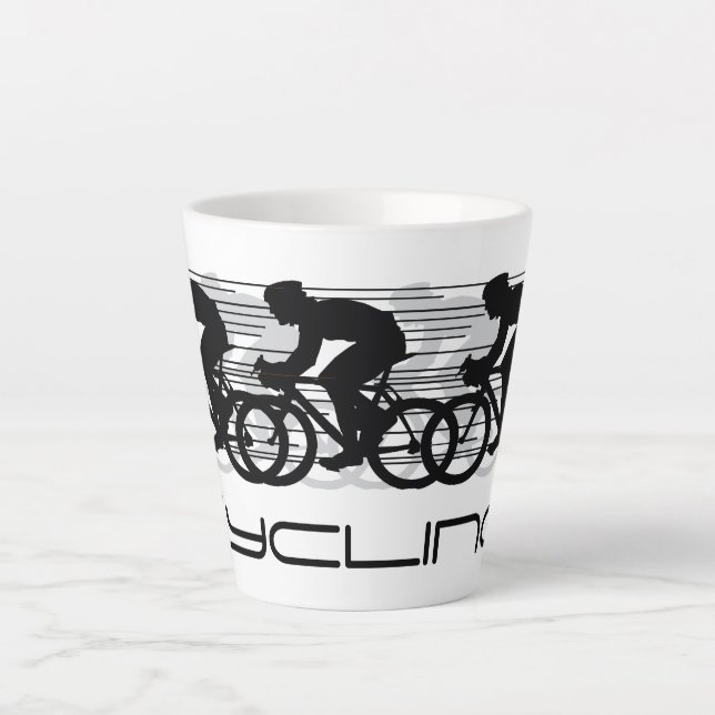 Cycling Bicycling Design Latte Cup (Front)