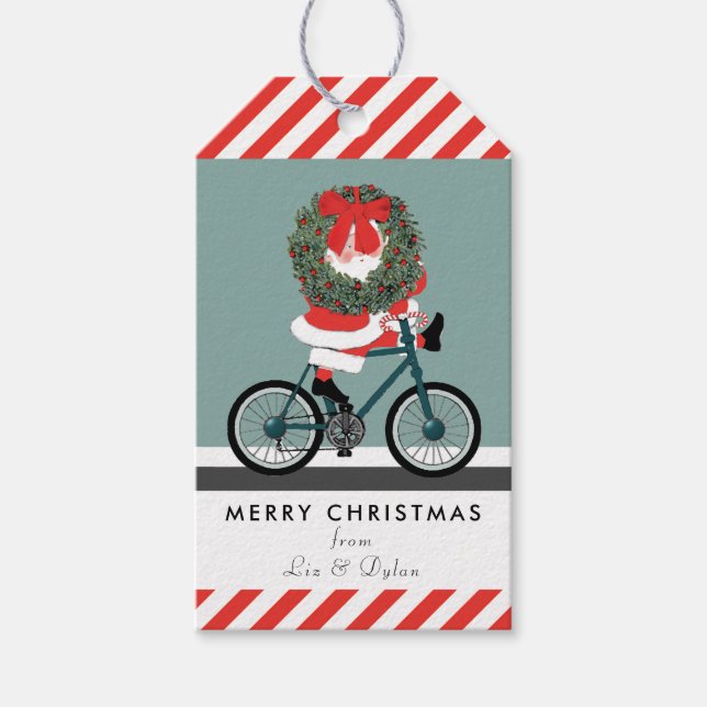 Cycling Biking Christmas Gift Tags (Front)