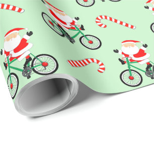 Cycling Biking Holiday Christmas Wrapping Paper