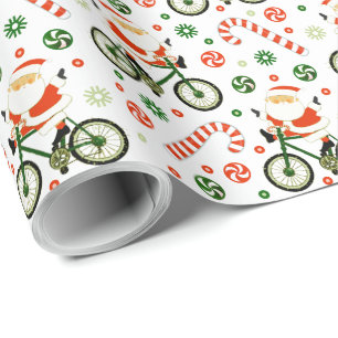 Cycling Biking Holiday Christmas Wrapping Paper