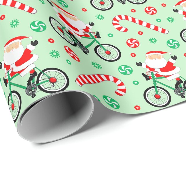 Cycling Biking Holiday Christmas Wrapping Paper (Roll Corner)