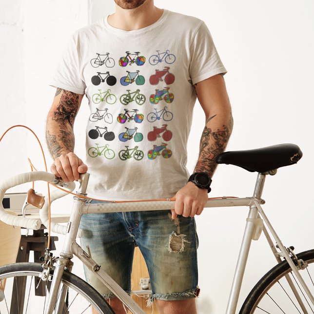 Cycling :) Biking I Colour Grouped Bikes T-Shirt (Creator Uploaded)