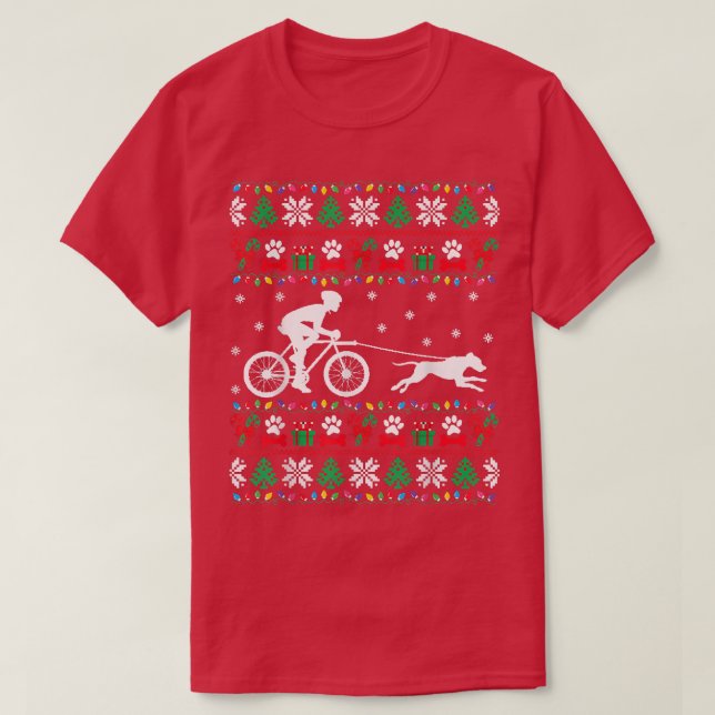 Cycling Biking With Dogs Ugly Christmas Sweater Xm (Design Front)
