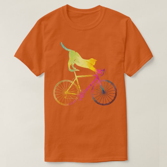 Cycling Cat Bicycle  T-Shirt (Design Front)