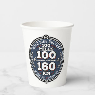 Cycling Century Ride 100 Miles 160 KM Paper Cups