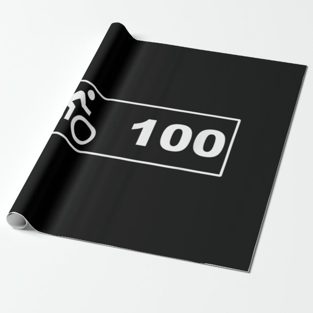 Cycling - Century Ride 100 Wrapping Paper (Unrolled)