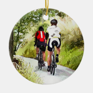 CYCLING CERAMIC TREE DECORATION