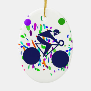 CYCLING CERAMIC TREE DECORATION