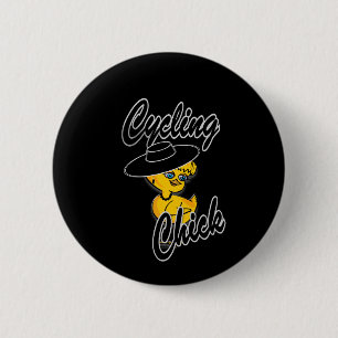 Cycling Chick #4 6 Cm Round Badge