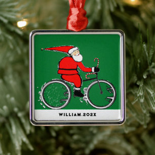 Cycling Christmas Collectable Metal Tree Decoration