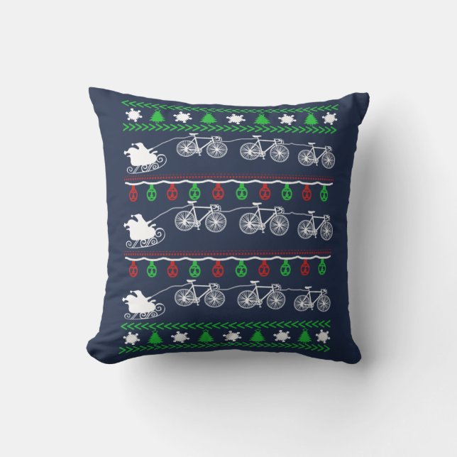 Cycling Christmas Cushion (Front)