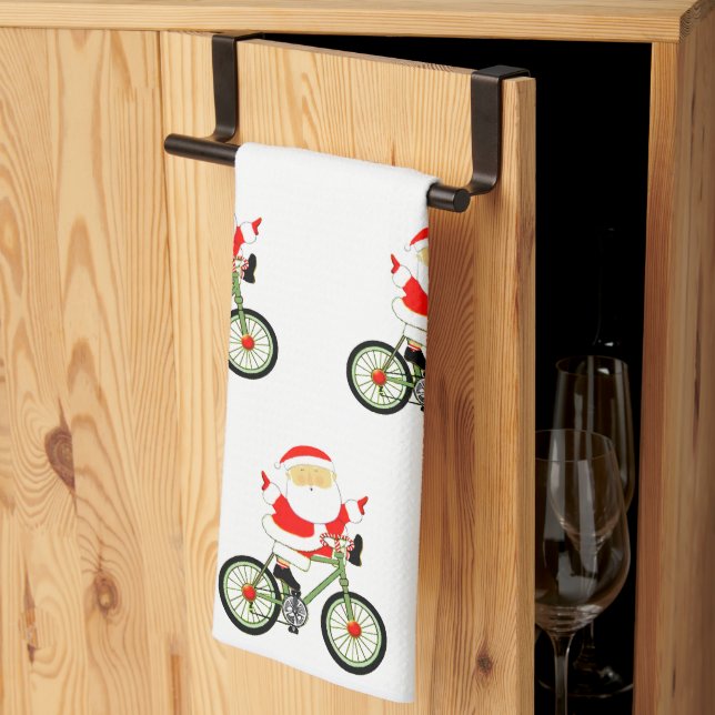 Cycling Christmas Tea Towel (Thirds Fold)