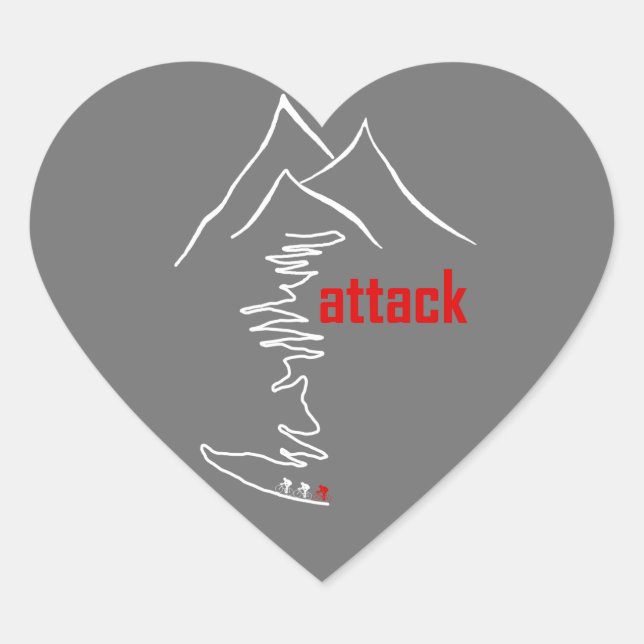 Cycling Climb, Attack Heart Sticker (Front)