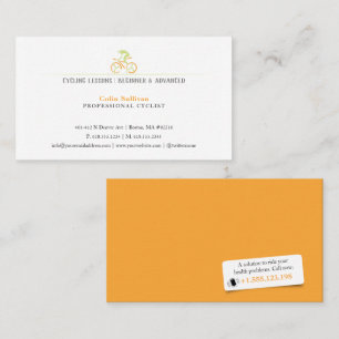Cycling Coaching   Professional Cyclist Business Card