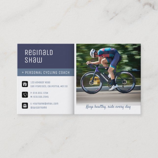 Cycling Coaching | Training Instructor Business Card (Front)