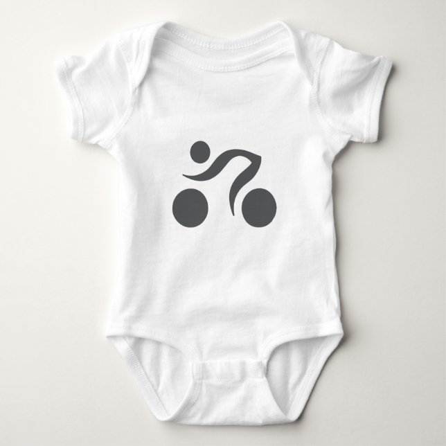 Cycling cool logo baby bodysuit (Front)