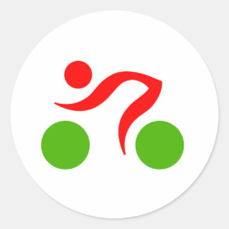 Cycling cool logo classic round sticker