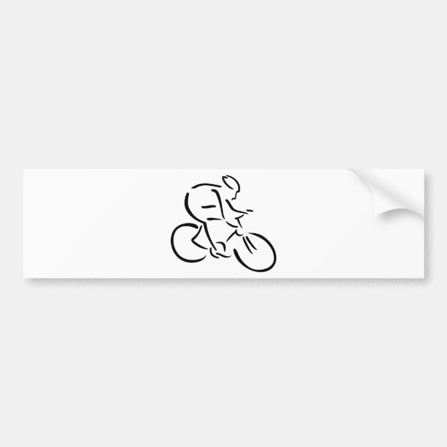 Cycling cyclist bumper sticker (Front)