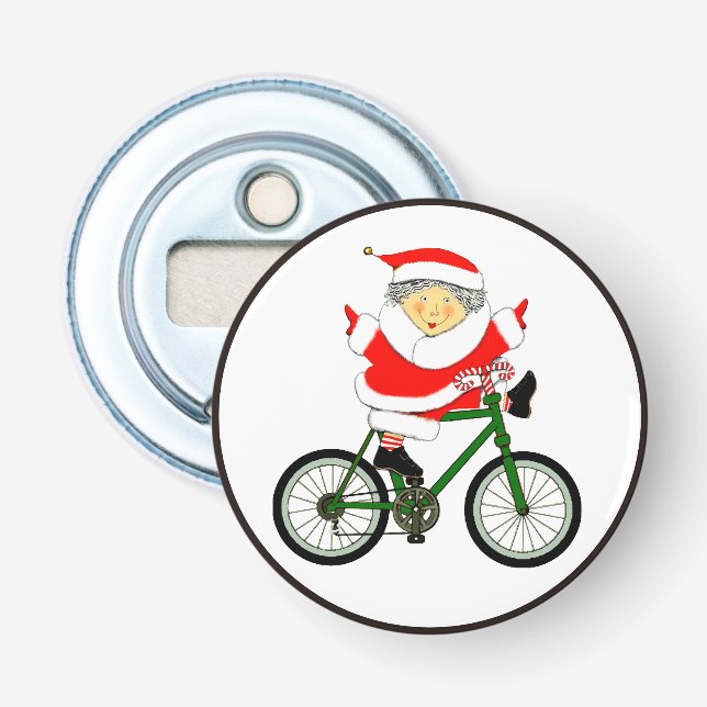 Cycling Cyclist Christmas Bottle Opener (Front)