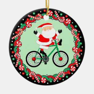 Cycling Cyclist Holiday Gift Ceramic Tree Decoration