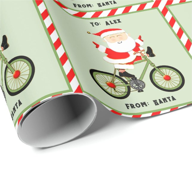 Cycling Cyclist Holiday Gift Wrapping Paper (Roll Corner)