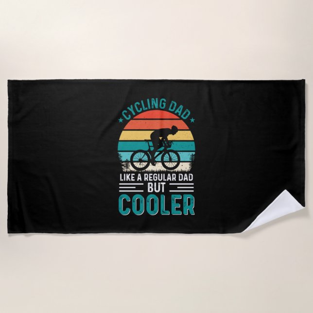 Cycling Dad Beach Towel (Front)