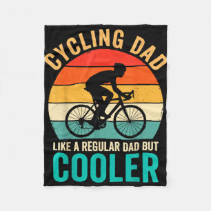 Cycling dad like a regular but cooler bycicle fleece blanket