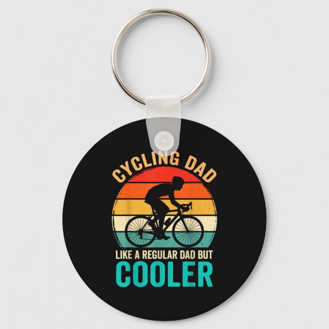 Cycling dad like a regular but cooler bycicle key ring (Front)