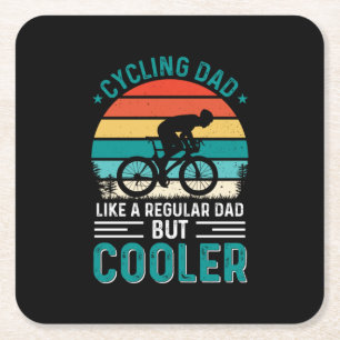 Cycling Dad Square Paper Coaster